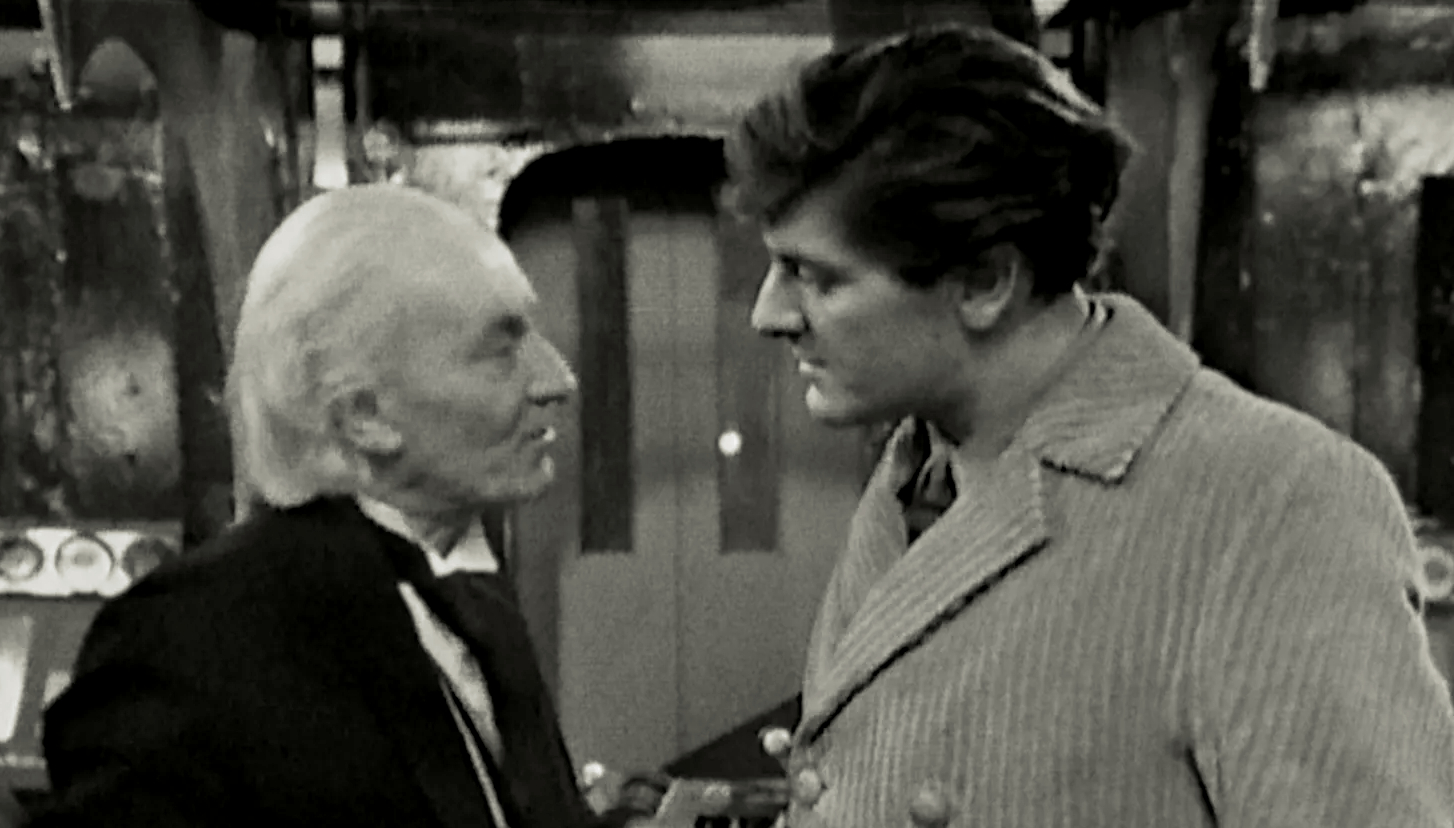 Screenshot aus Doctor Who mit William Hartnell und Peter Purves (Credit BBC)
